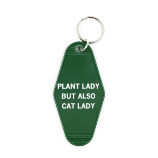 Plant Lady But Also Cat Lady Keychain