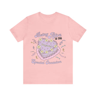 Being Alive is the Special Occasion Vintage Cake Confetti Congrats T-Shirt