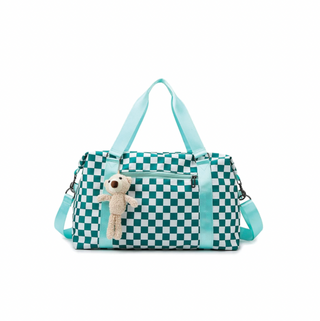 Checkered Overnight Carry On Duffle Gym Bag