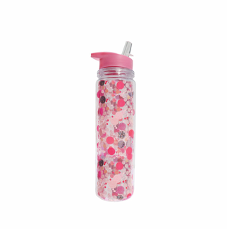 Packed Party - Pink Party Confetti Water Bottle with Straw