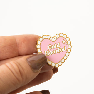 Cold Hearted Heart Shaped Enamel Pin