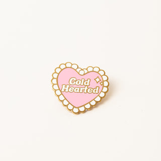 Cold Hearted Heart Shaped Enamel Pin