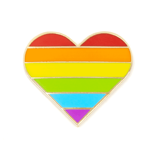 These Are Things - Rainbow Pride Heart Enamel Pin