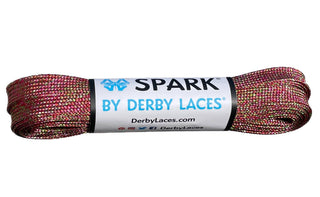 Derby Laces - Sour Cherry 72 Inch (183 Cm) Spark By Derby Laces Metallic Roller Derby Skate Lace