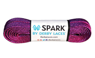 Derby Laces - Pink And Purple Stripe - 60 Inch (152 Cm) Super Spark By Derby Laces Metallic Roller Derby Skate Lace