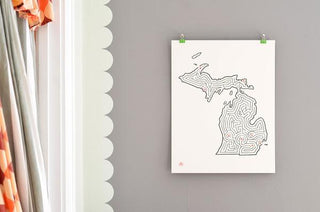Imaginary Animal - 14'' x 18” Michigan State Maze Print