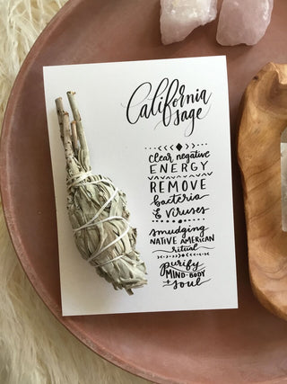 Crystal Rising - Caliornia Sage With Handlettered Card
