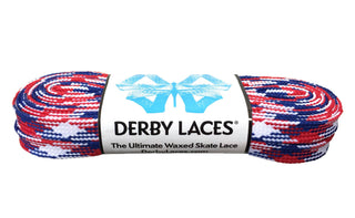 Derby Laces - Red, White, And Blue - Usa -  84 Inch (213 Cm) Derby Laces Waxed Roller Derby Skate Lace
