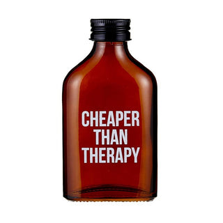 Cheaper Than Therapy Amber Mini Flask