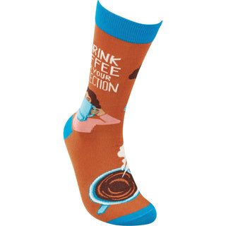 I Drink Coffee For Your Protection Funny Socks