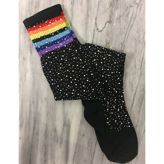 Over the Knee Jeweled Rainbow Socks