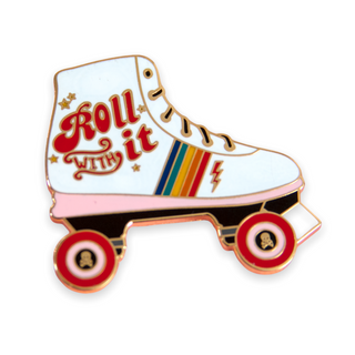 Quirky Pins: Roller Skate "Roll with It"  Enamel Pin