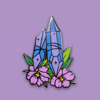 Quirky Pins: Cottage Core Crystal Flower Bundle Enamel pin