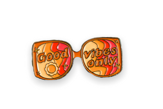 Good Vibes Only 70s Sunglasses Enamel Pin