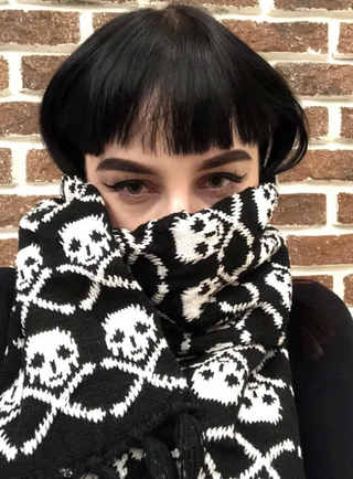 Knitted Skull Scarf
