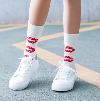 Kiss Red Lips Quirky Socks
