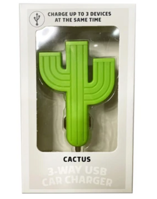 Kikkerland 3 Outlet Cactus USB Car Charger