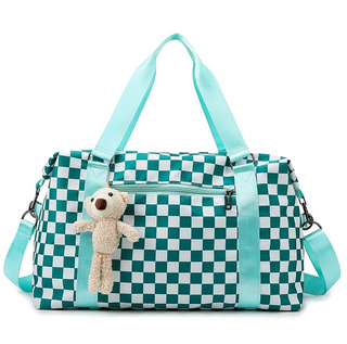 Checkered Overnight Carry On Duffle Gym Bag
