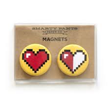 8 Bit Heart Magnet Set
