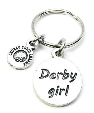 Chubby Chico Charms - Derby Girl Circle Key Chain Female Sports Teams Roller Derby