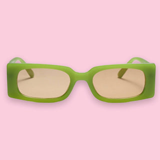 Y2K 90s Lime Rectangle Sunglasses